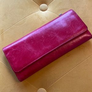 Hobo Wallet Red Leather Credit Card Holder